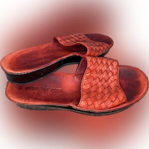 Robert Zur Red Woven Slide Sandals Womens Size 7